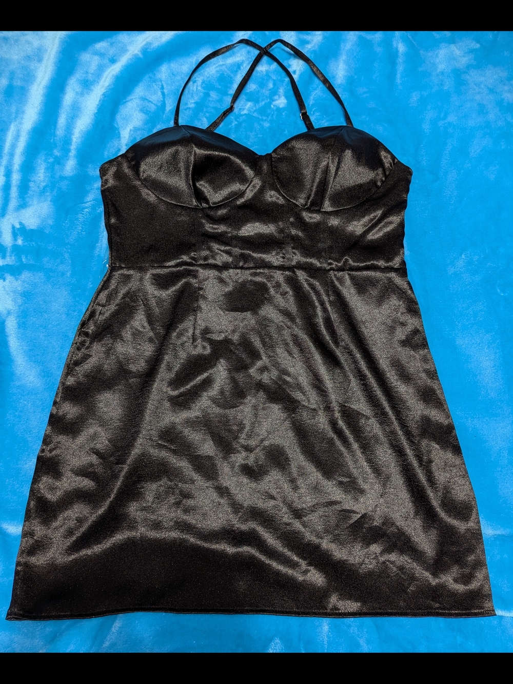 🖤 Black Satin Mini Dress 🖤